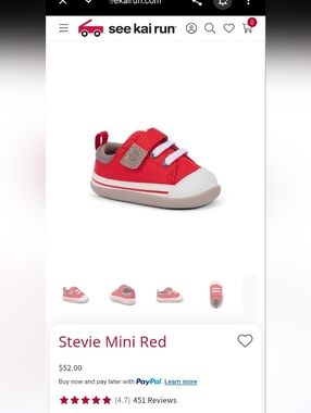 See Kai Run Red and White Kids Sneakers